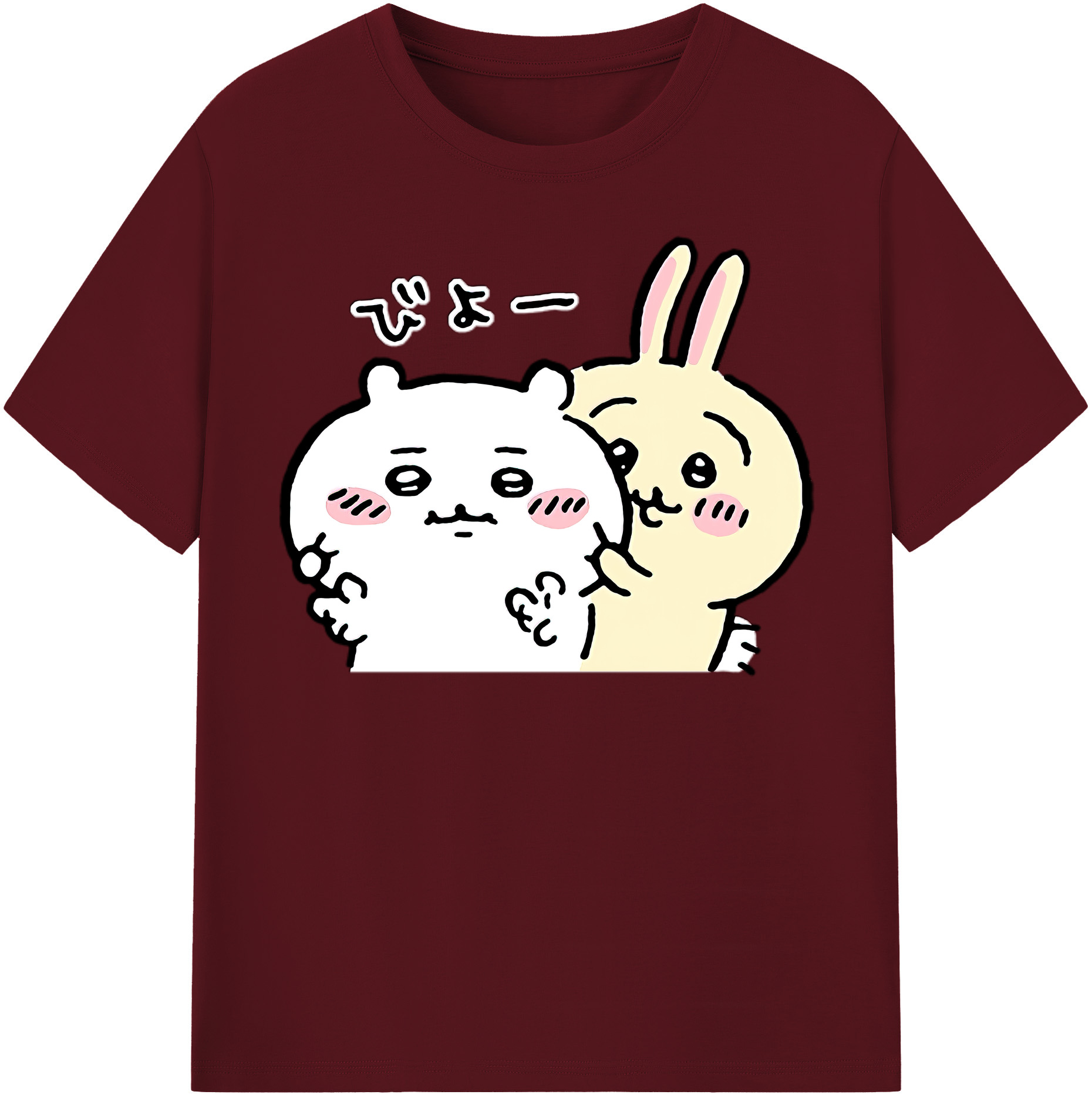 （画像用） ちいかわ うさぎ Chii-kawa usagi 綿100％半袖Tシャツ（フロントプリント）